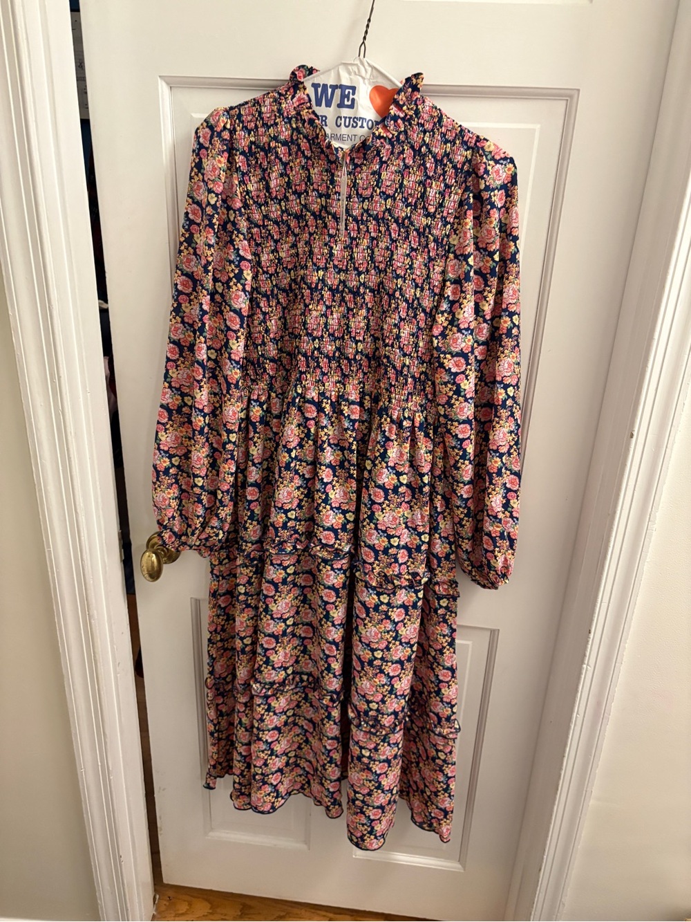 Simply Southern Navy Maxi Dress with Pink and Yellow Floral Print